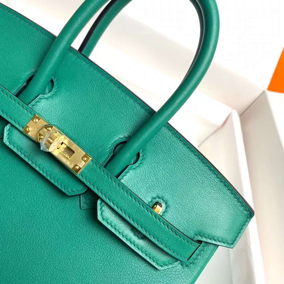 Hermes Birkin 25CM Swift Leather Handbag Green